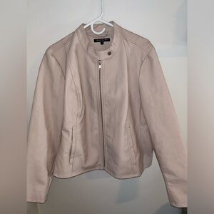 Faux leather Baccini jacket in creamy blush.
